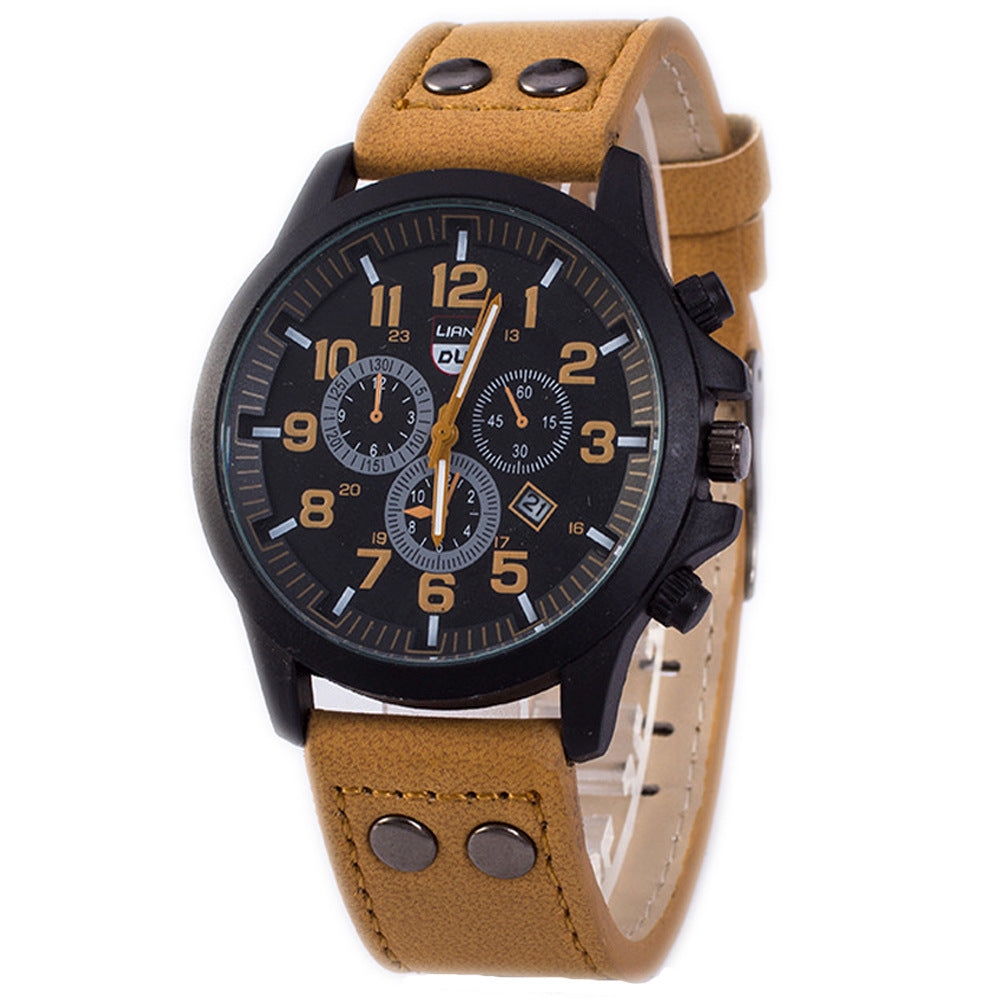Men's Student Fashion Simple Business Belt Quartz Watch Men's