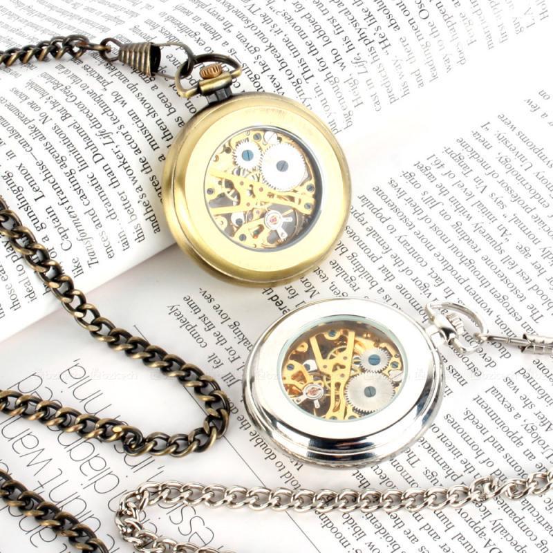 Carved mechanical pocket watch