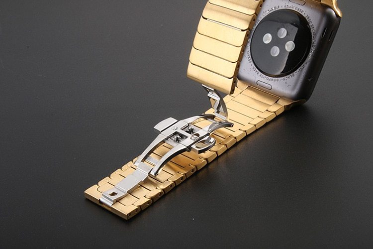 Compatible with Apple, Luxury Stainless Steel link bracelet band for watch Series 1 2 band iwatch stainless steel strap 42mm with adapters