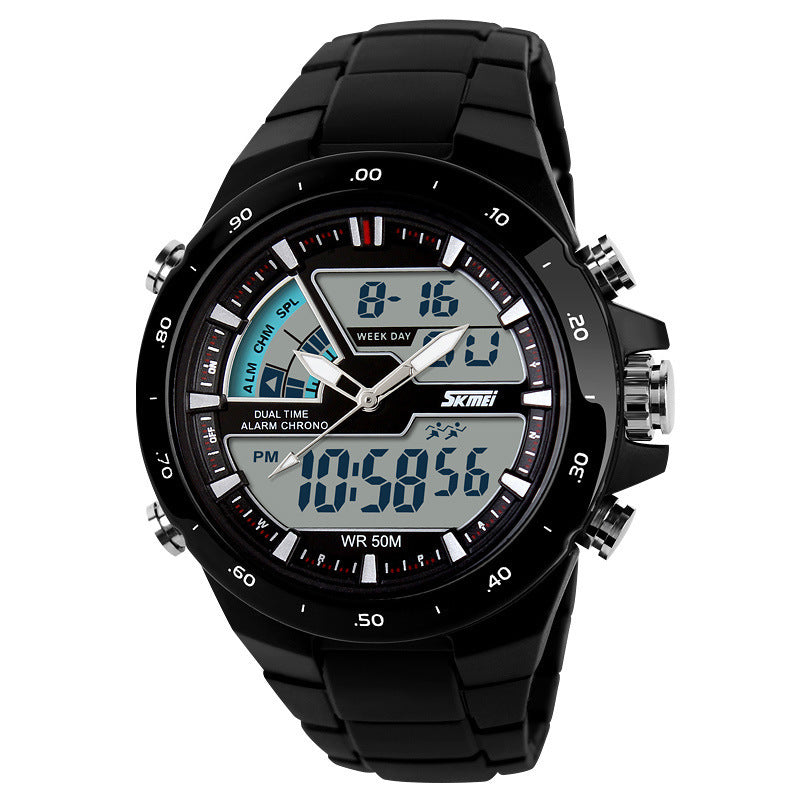 Dual display waterproof watch