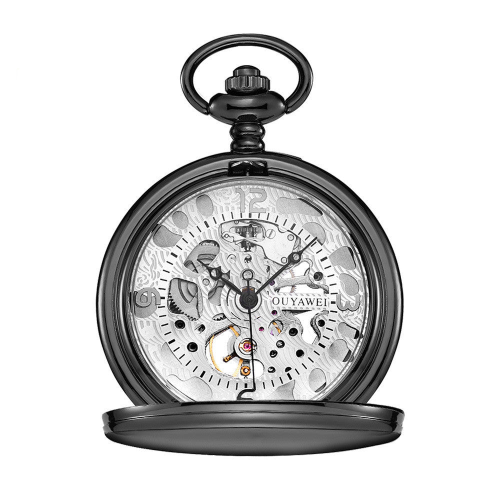 Manual Winding Pocket Watch With See Through Back