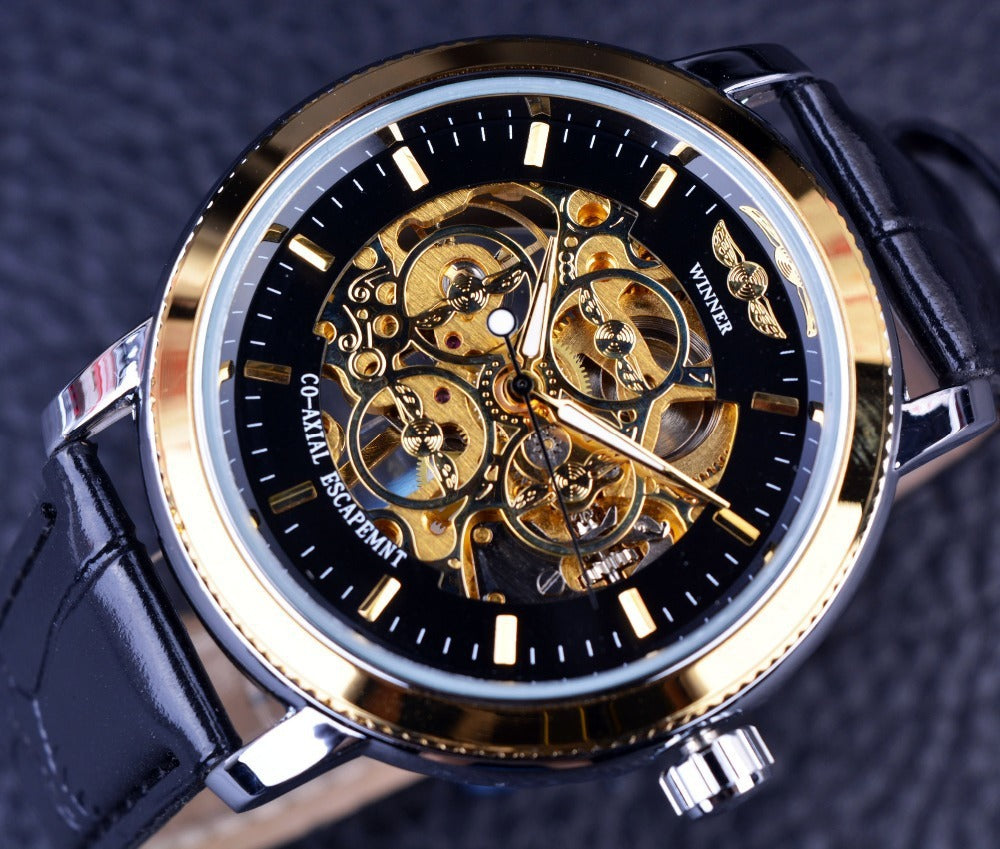 Men's Fashion Casual Hollow Manual Mechanical Watch
