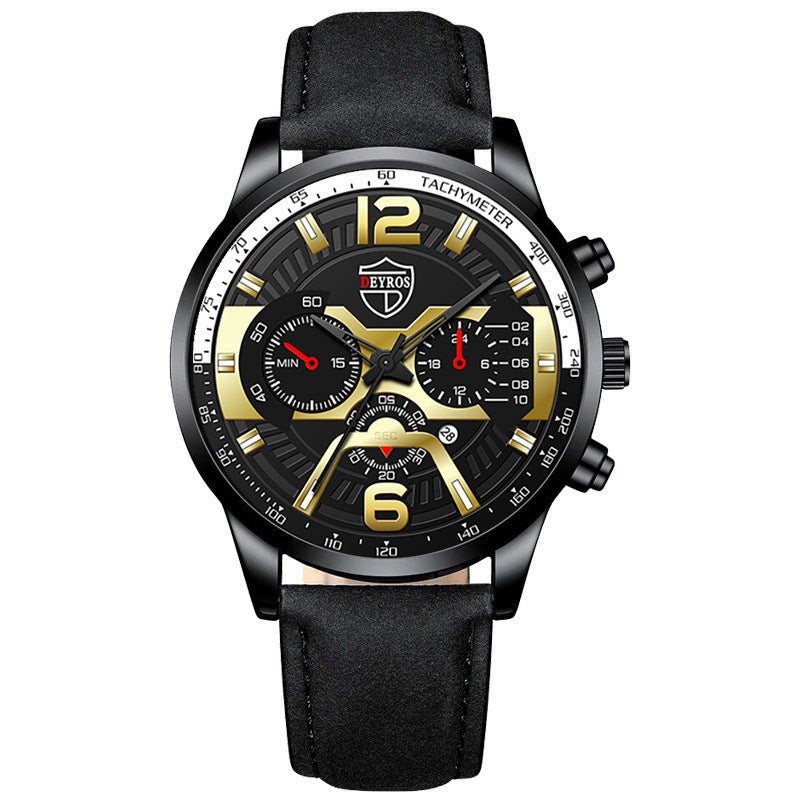 Fashion Men's Business Belt Quartz Watch Men's Calendar Watch DEYROS Brand Watch Spot Wholesale