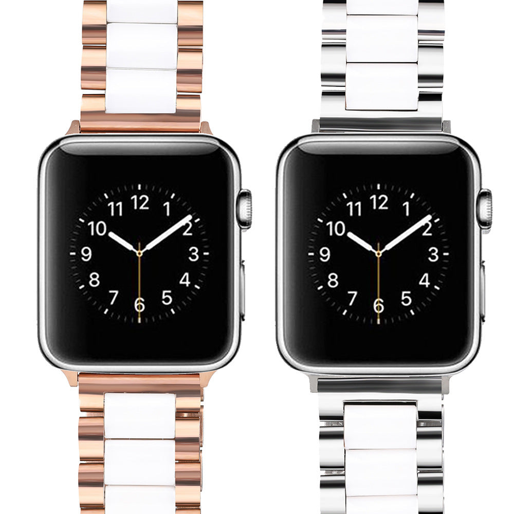 Ceramic strap three bead stainless steel ceramic strap