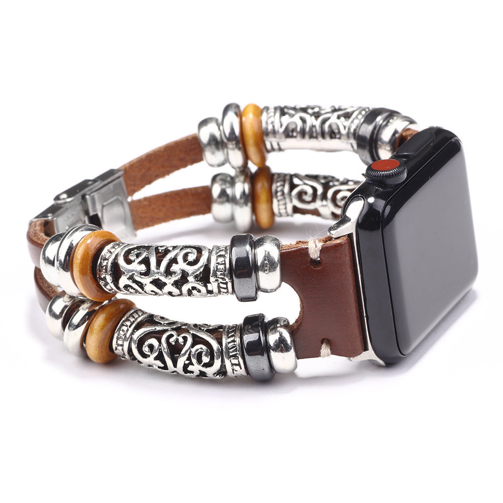 Alloy strap leather watch accessories