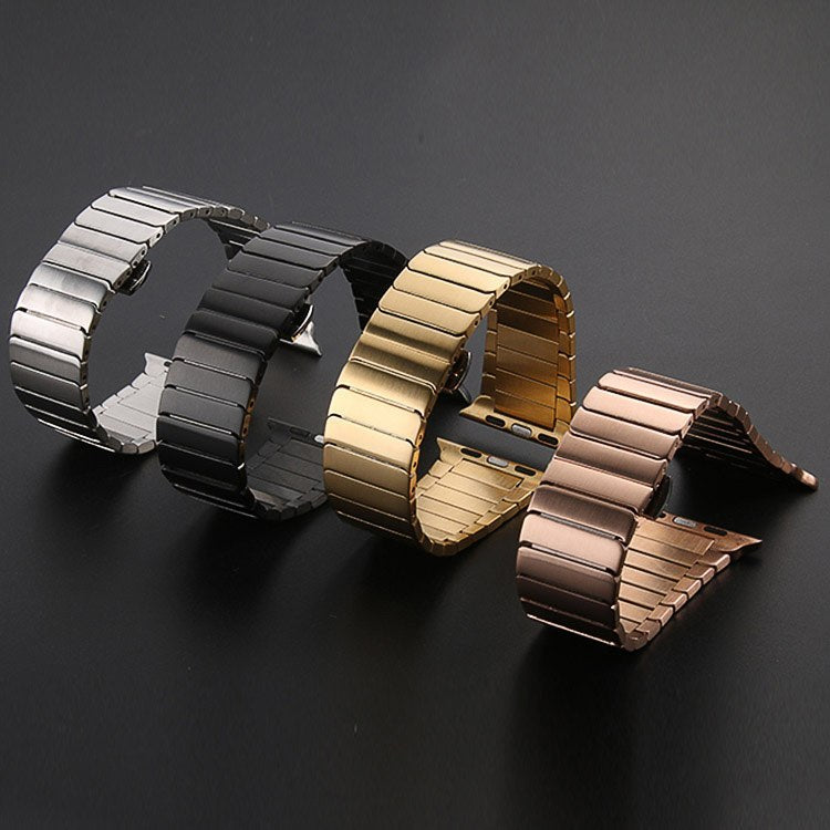 Compatible with Apple, Luxury Stainless Steel link bracelet band for watch Series 1 2 band iwatch stainless steel strap 42mm with adapters