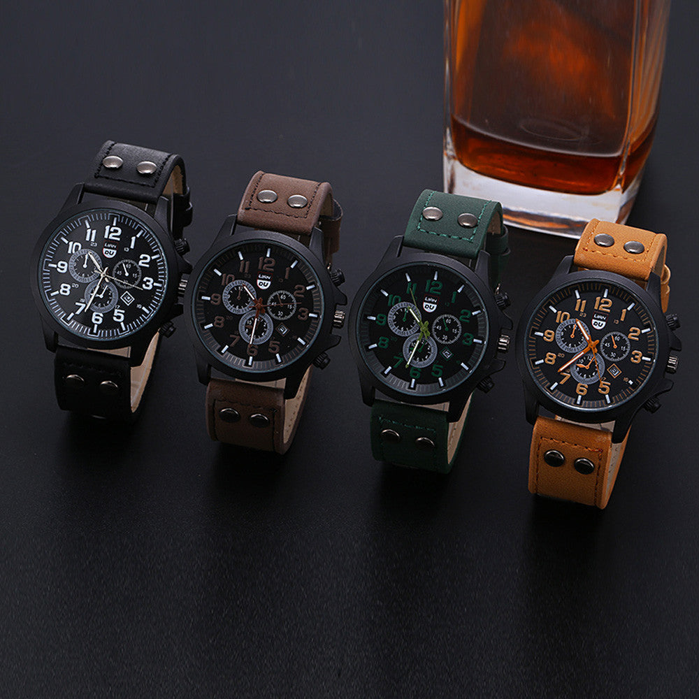 Men's Student Fashion Simple Business Belt Quartz Watch Men's