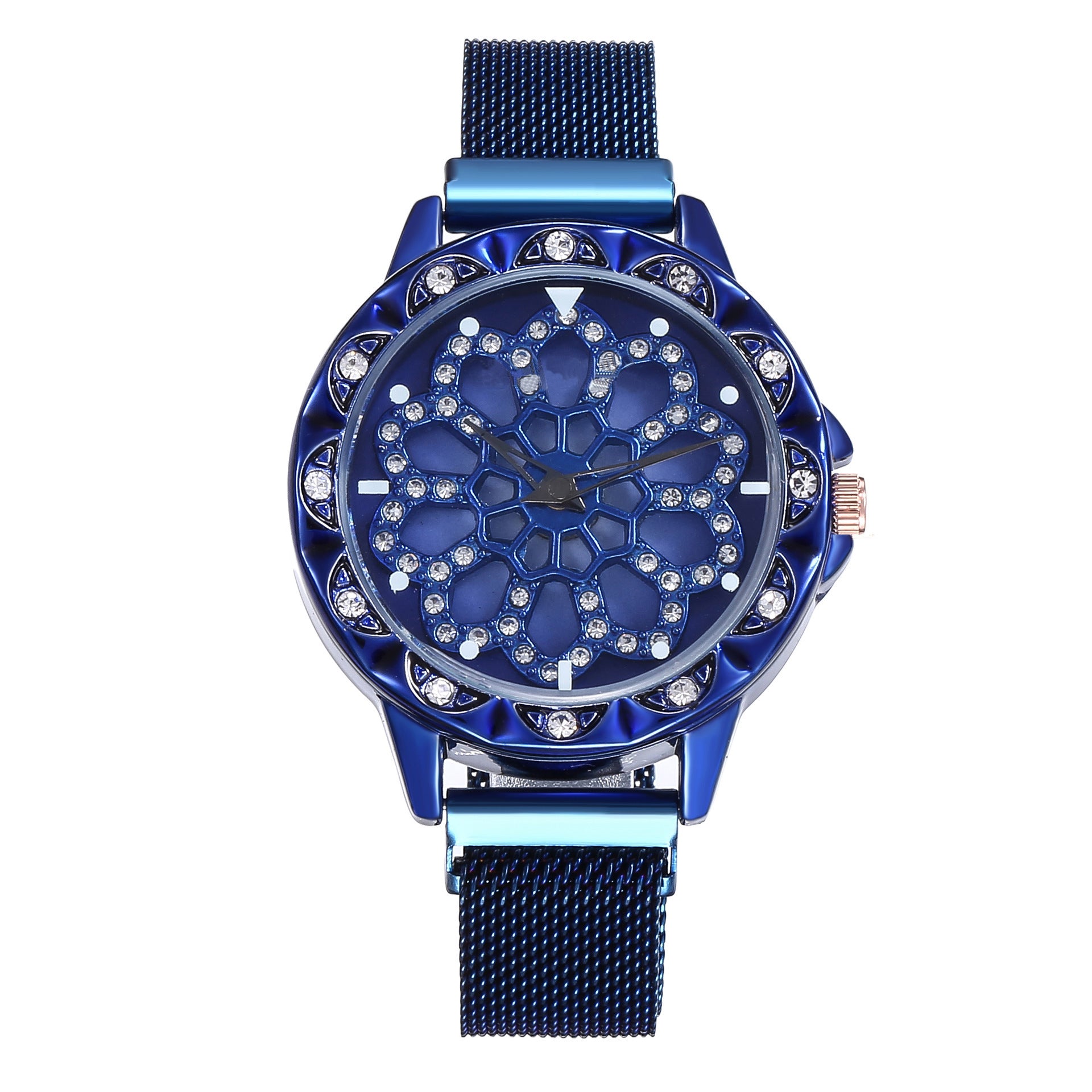 Time to run ladies magnet buckle quartz