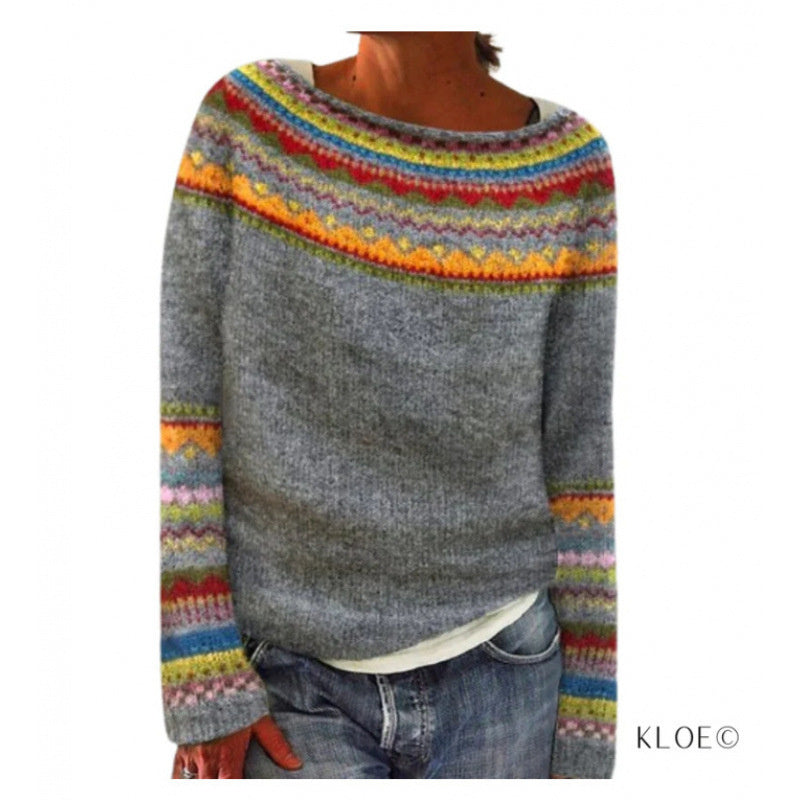 Printed Women's Sweater Pattern Pullover Sweater