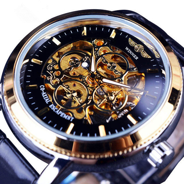Men's Fashion Casual Hollow Manual Mechanical Watch