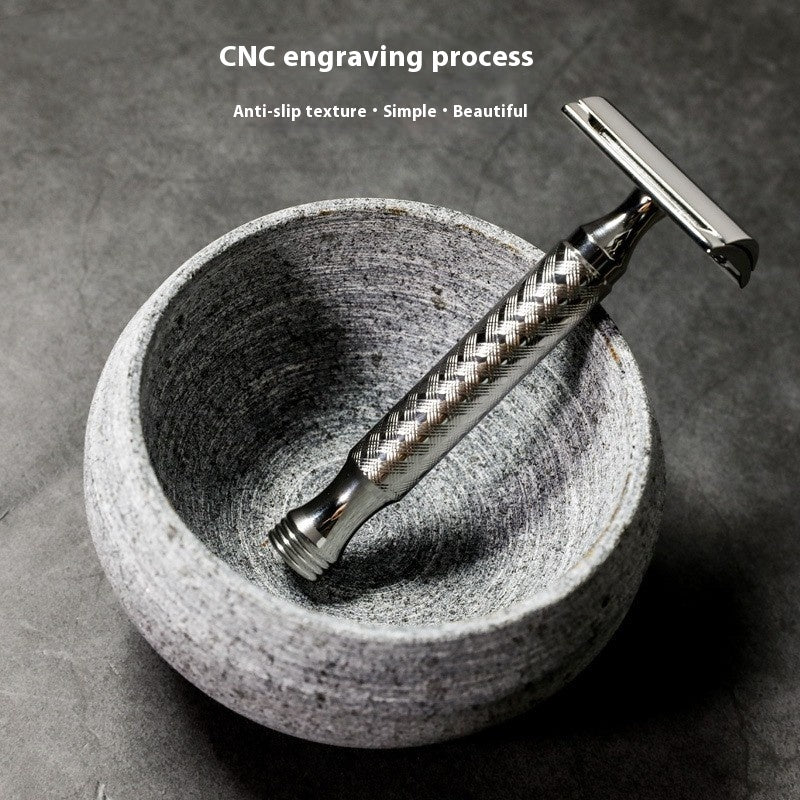 Men's Manual Full 316 Stainless Steel CNC Double-sided Old Double-edged Shaver