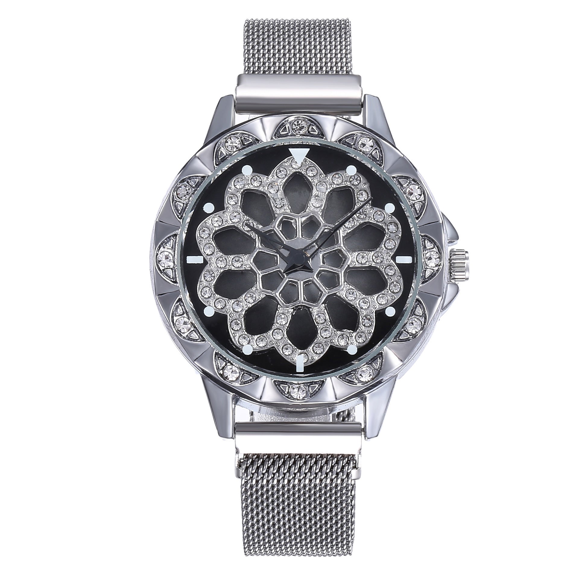 Time to run ladies magnet buckle quartz