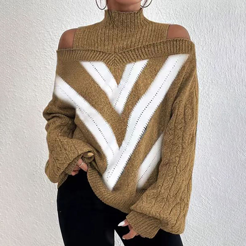 Sweater Shoulder Drop Design Women's Lantern Sleeves