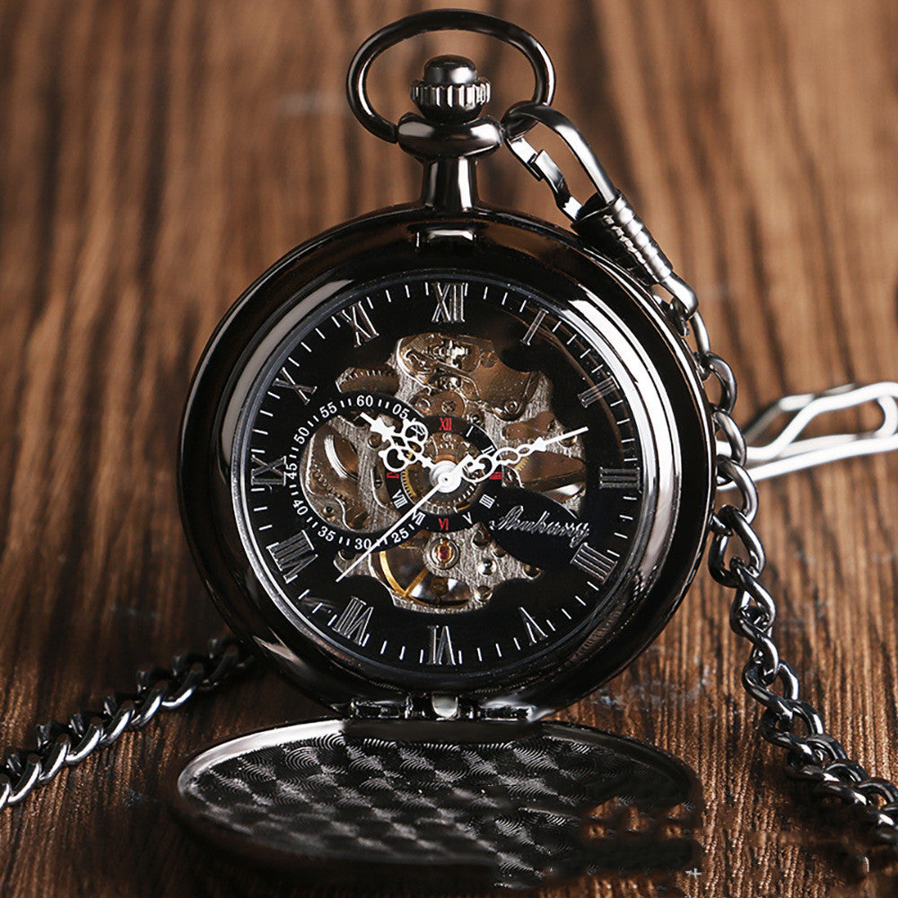 Classic black sapphire manual mechanical large pocket watch