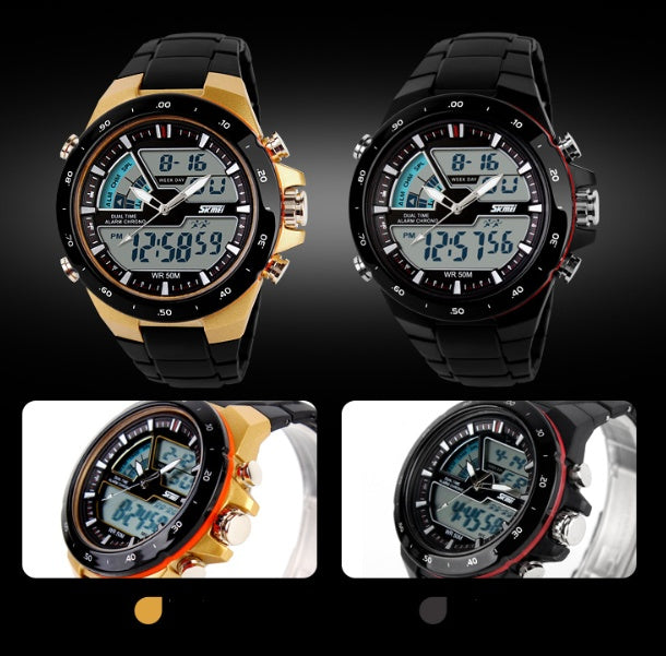 Dual display waterproof watch
