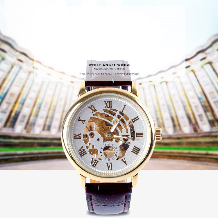 Hollow Mechanical Watch Simple Business Men's Watch