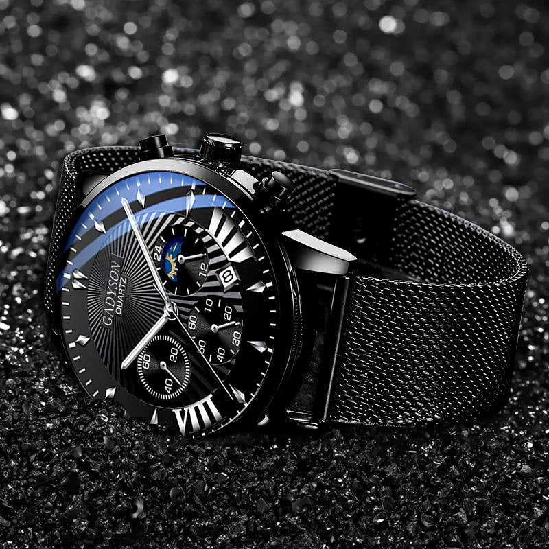 Men's watch high-end buckle steel watch