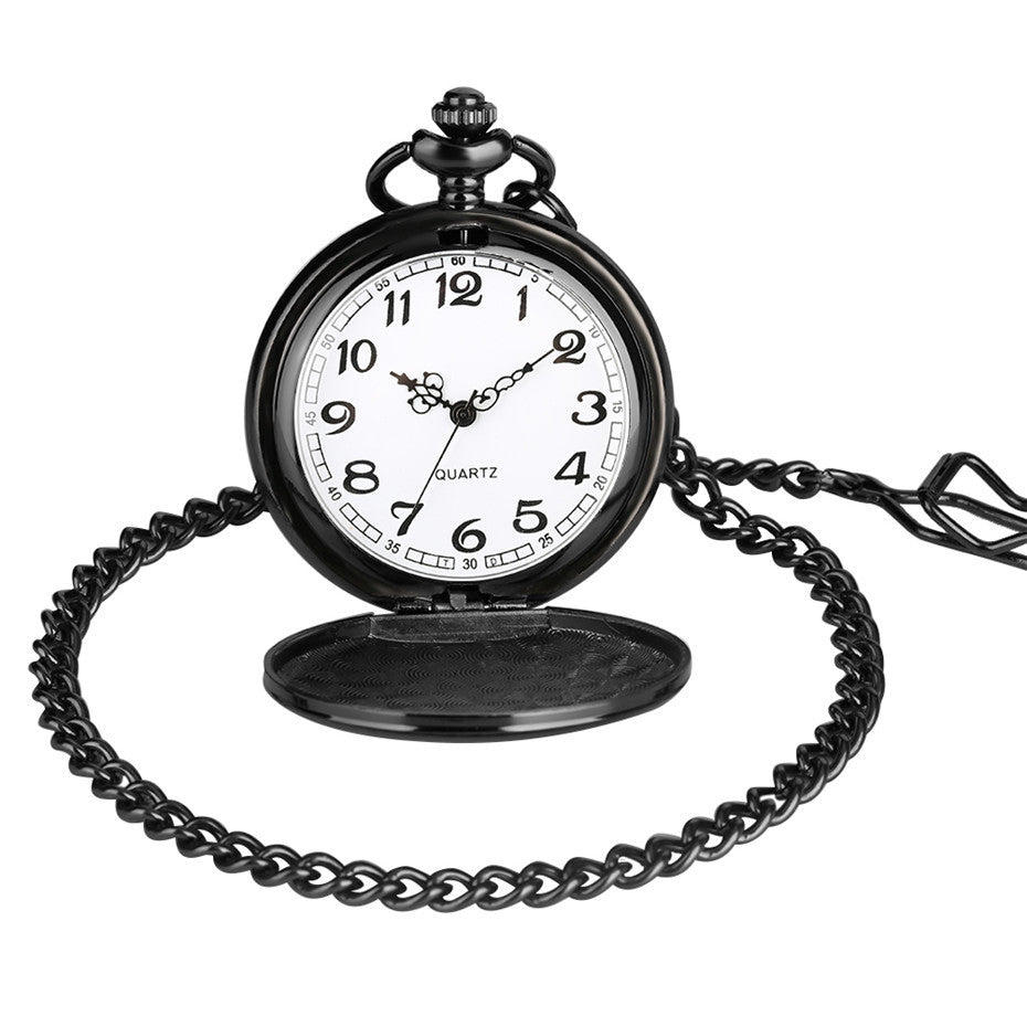 Fashion laser lettering series quartz pocket watch