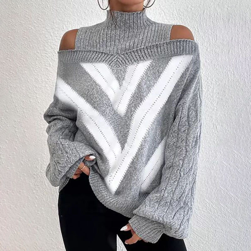 Sweater Shoulder Drop Design Women's Lantern Sleeves