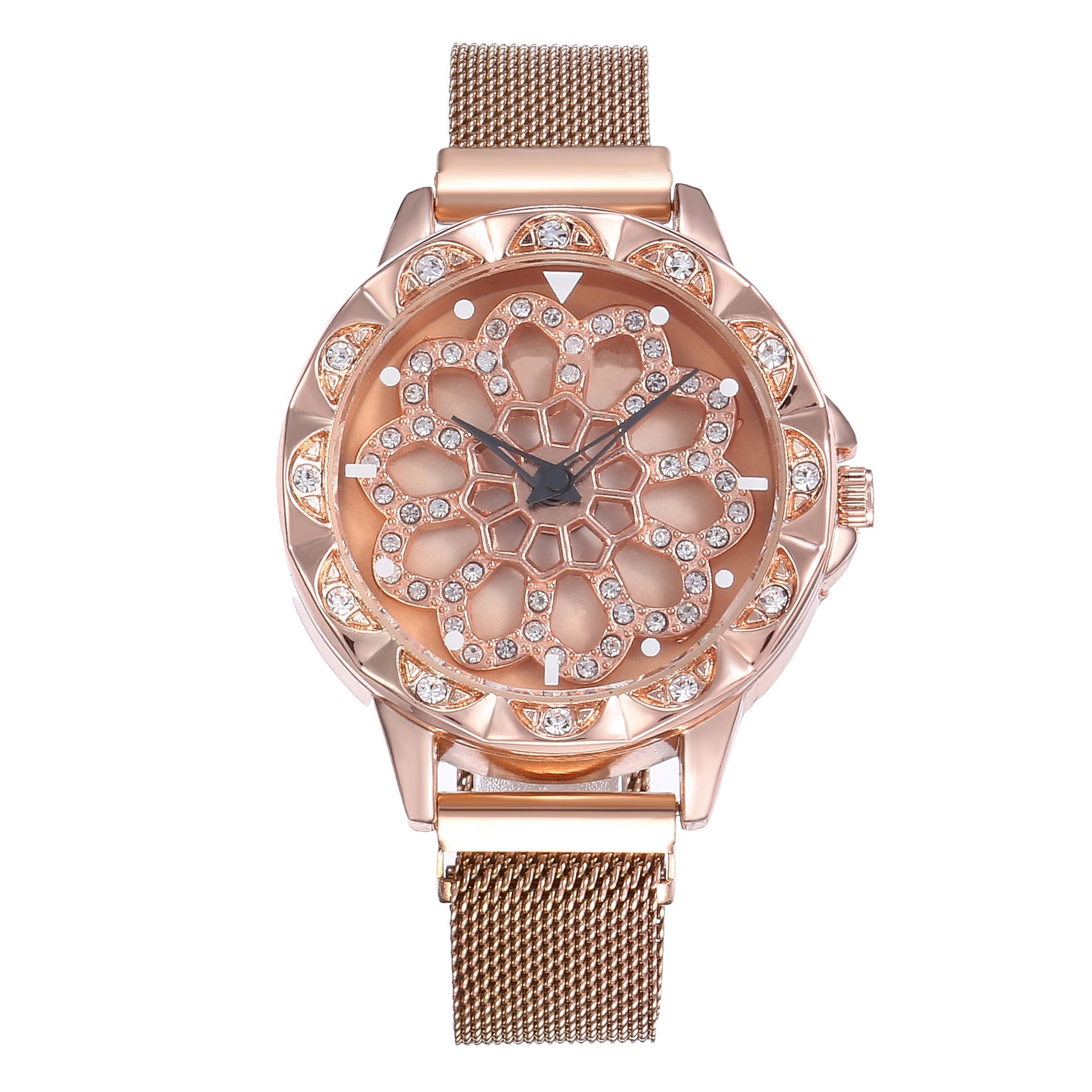 Time to run ladies magnet buckle quartz
