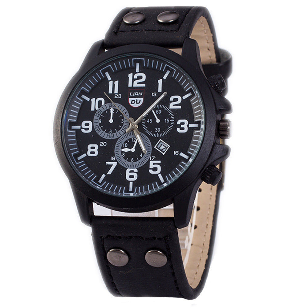 Men's Student Fashion Simple Business Belt Quartz Watch Men's