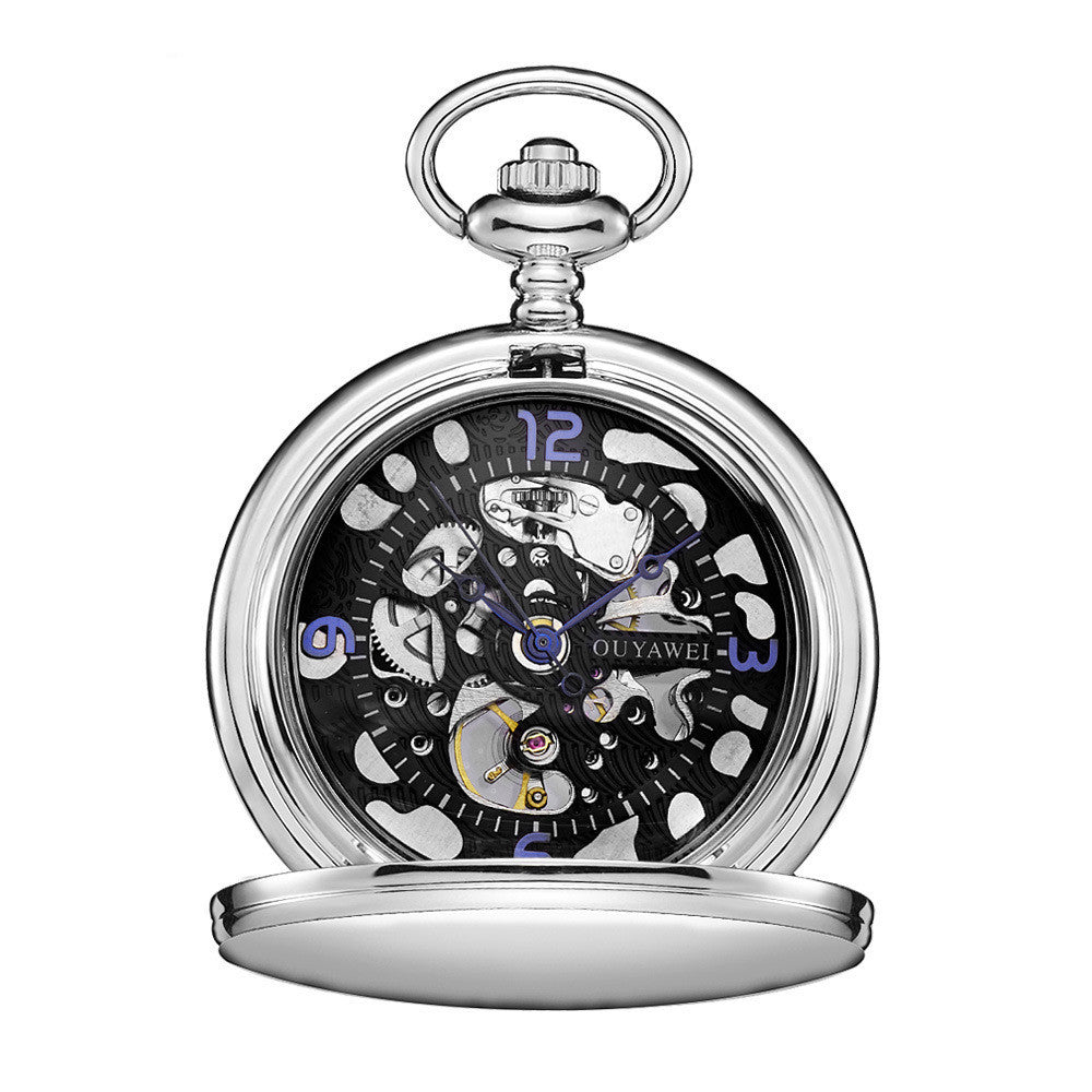 Manual Winding Pocket Watch With See Through Back