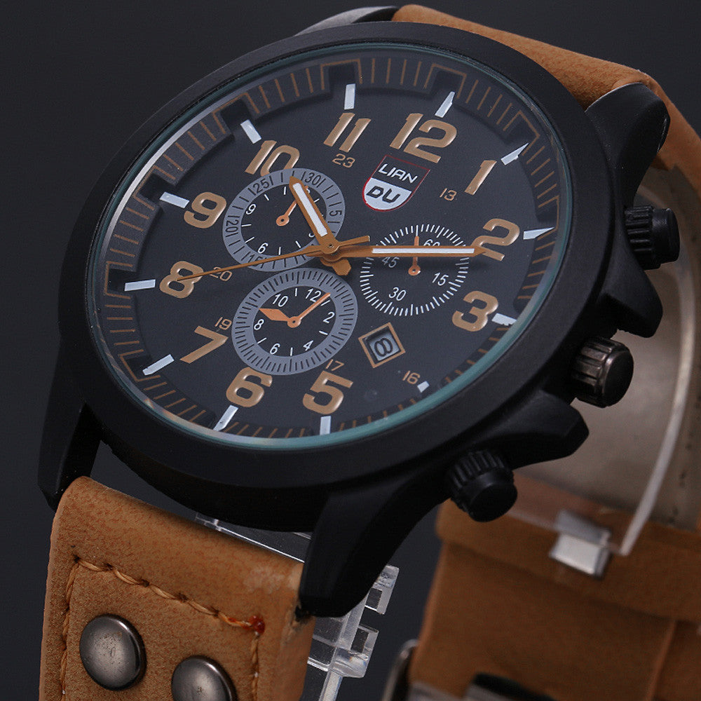 Men's Student Fashion Simple Business Belt Quartz Watch Men's