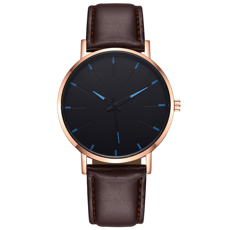 Men's Fashion Style Belt  Thin Watch Quartz Watch