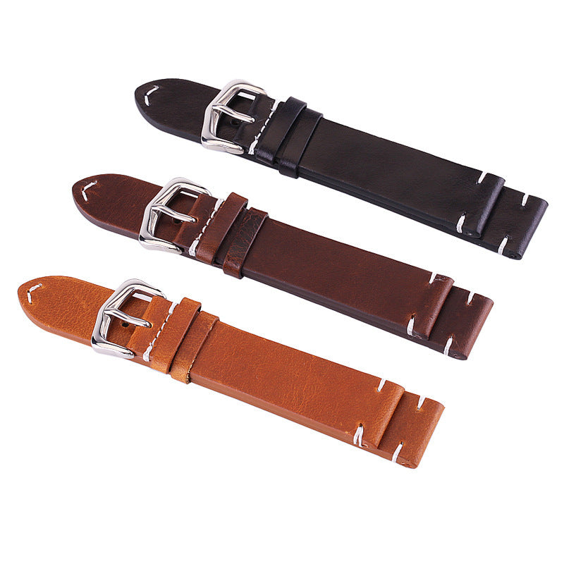 Oil wax leather strap