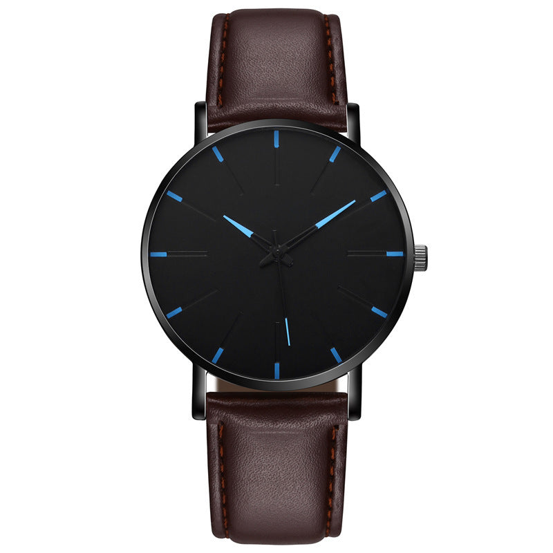 Men's Fashion Style Belt  Thin Watch Quartz Watch