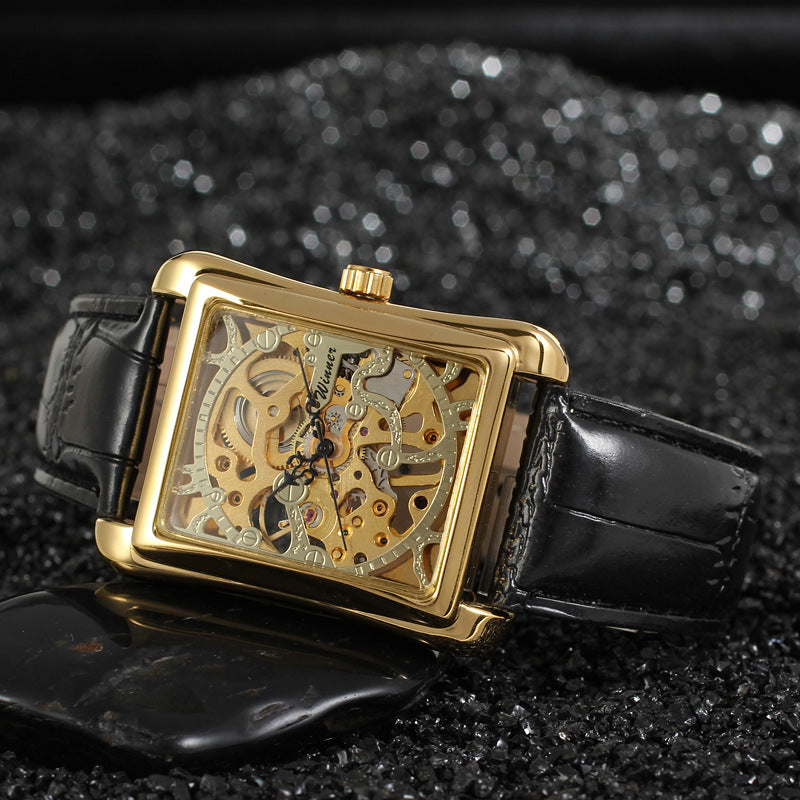 Men's hollow manual mechanical watch