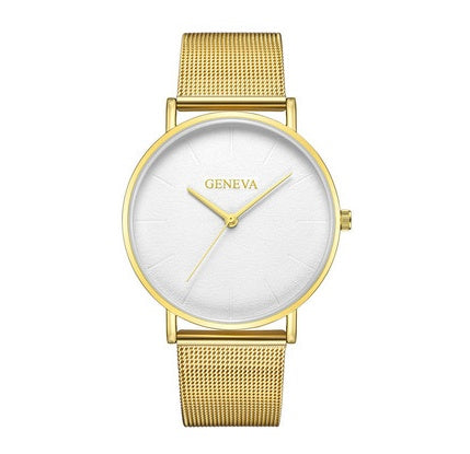 Mesh belt watch Men's fashion popular simple watch ultra-thin style Mesh belt watch