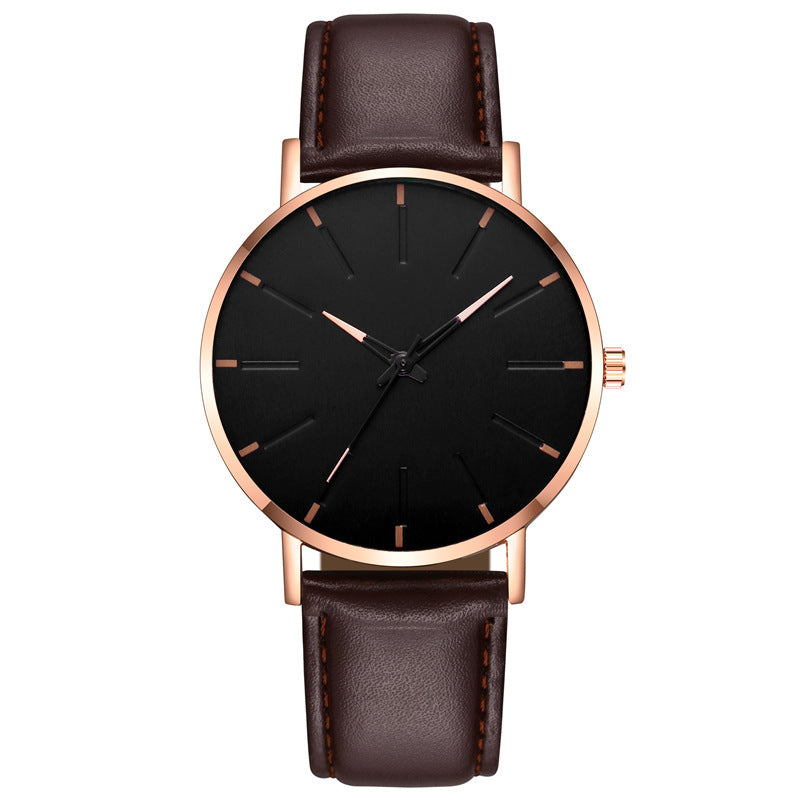 Men's Fashion Style Belt  Thin Watch Quartz Watch