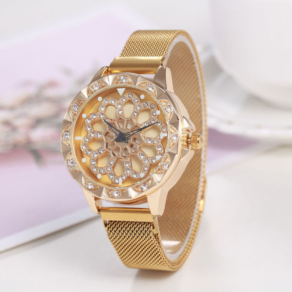 Time to run ladies magnet buckle quartz