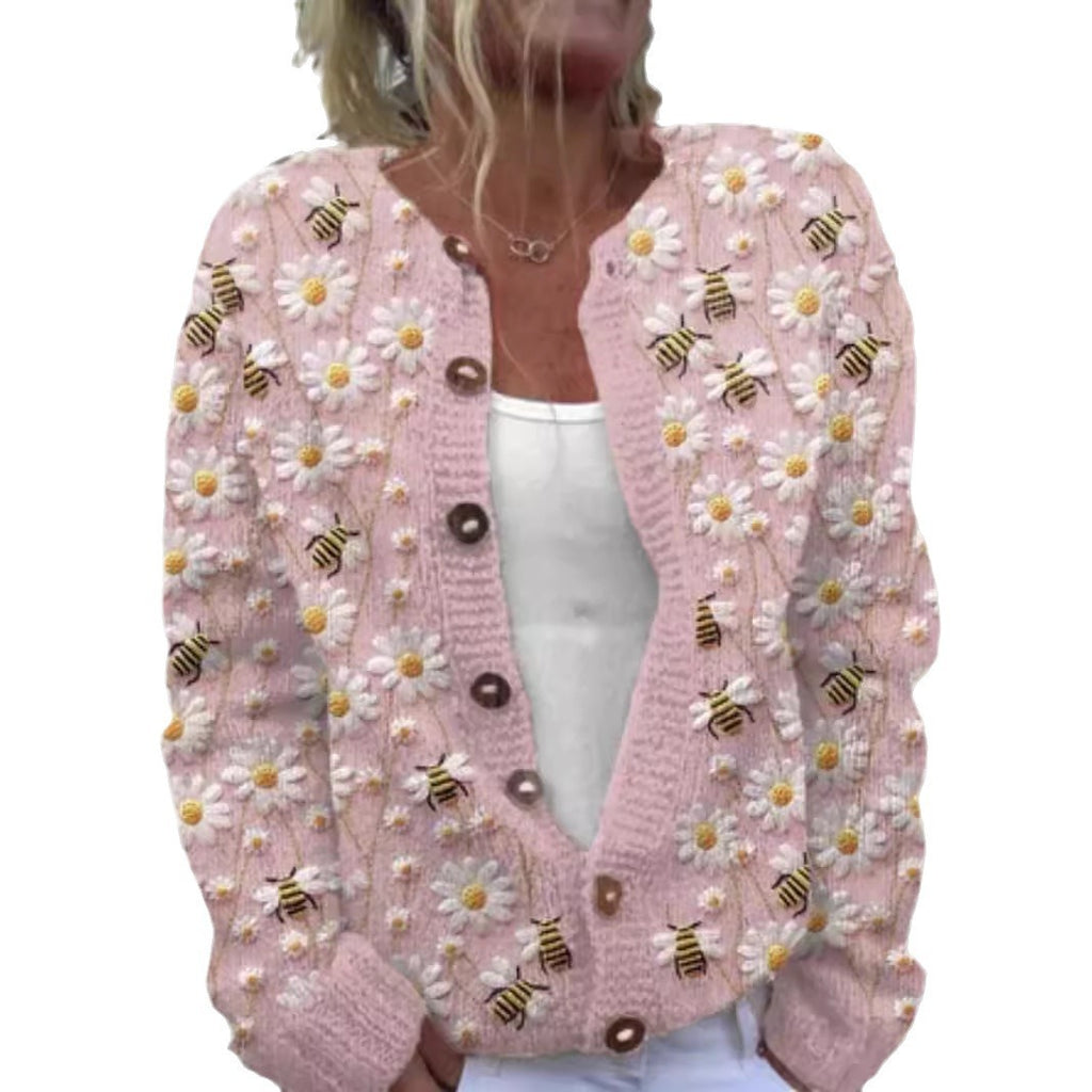 3D Digital Printing Cardigan Knitted Coat