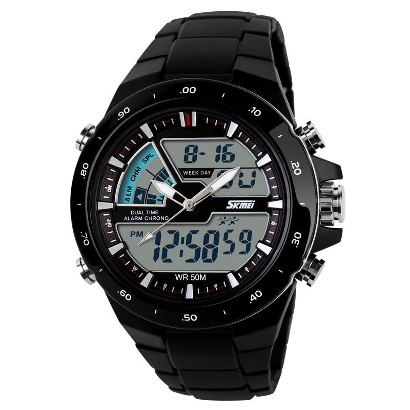 Dual display waterproof watch