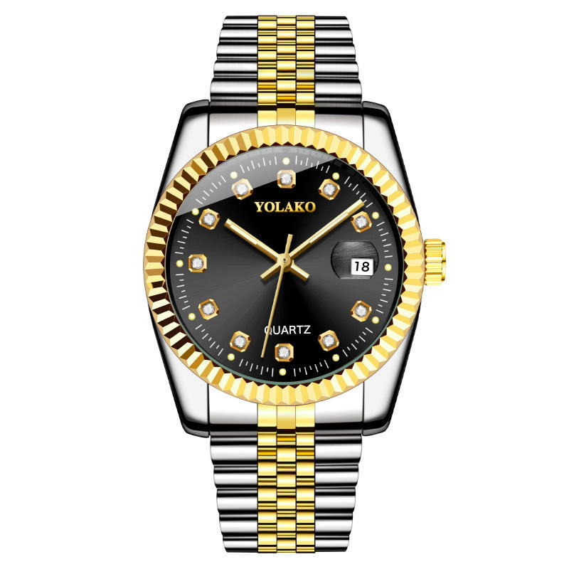 Fashion Diamond Men's Steel Strap Watch