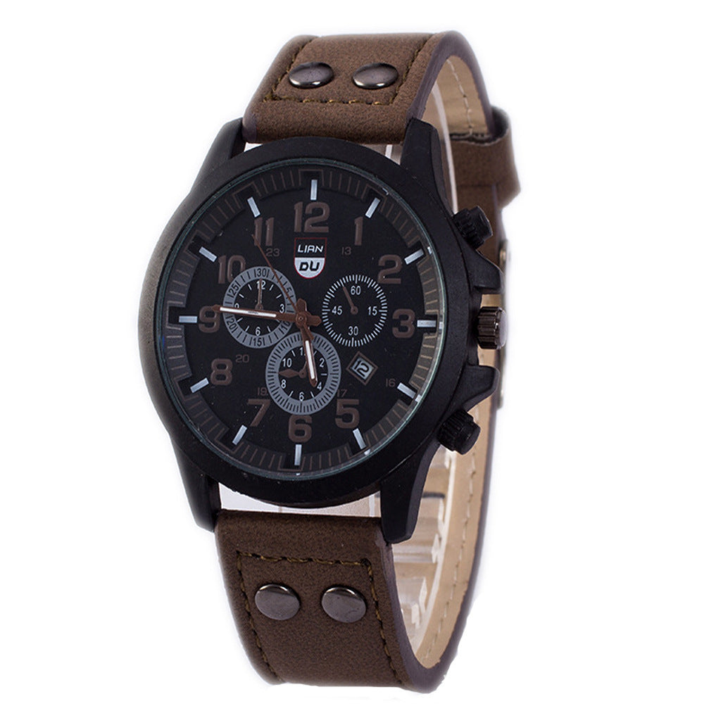 Men's Student Fashion Simple Business Belt Quartz Watch Men's