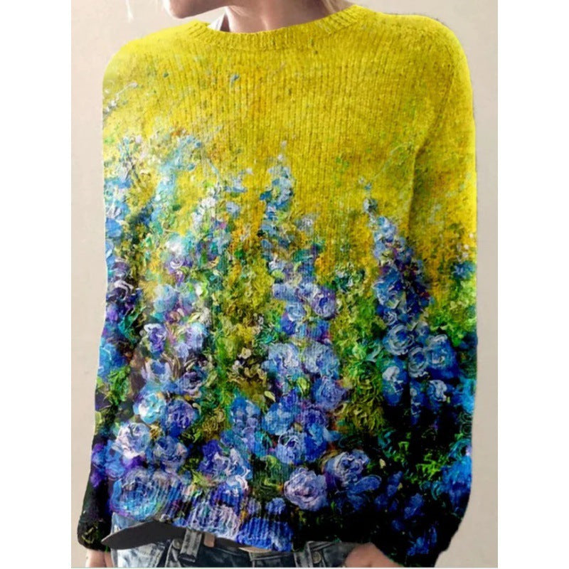 Printed Women's Sweater Pattern Pullover Sweater