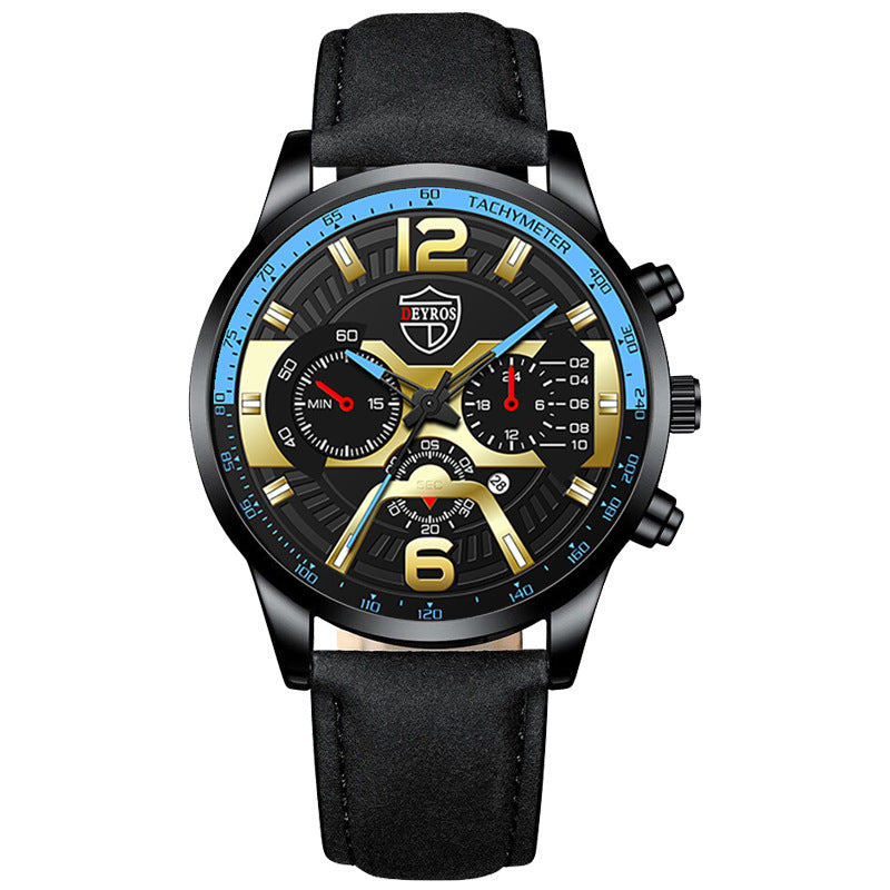 Fashion Men's Business Belt Quartz Watch Men's Calendar Watch DEYROS Brand Watch Spot Wholesale