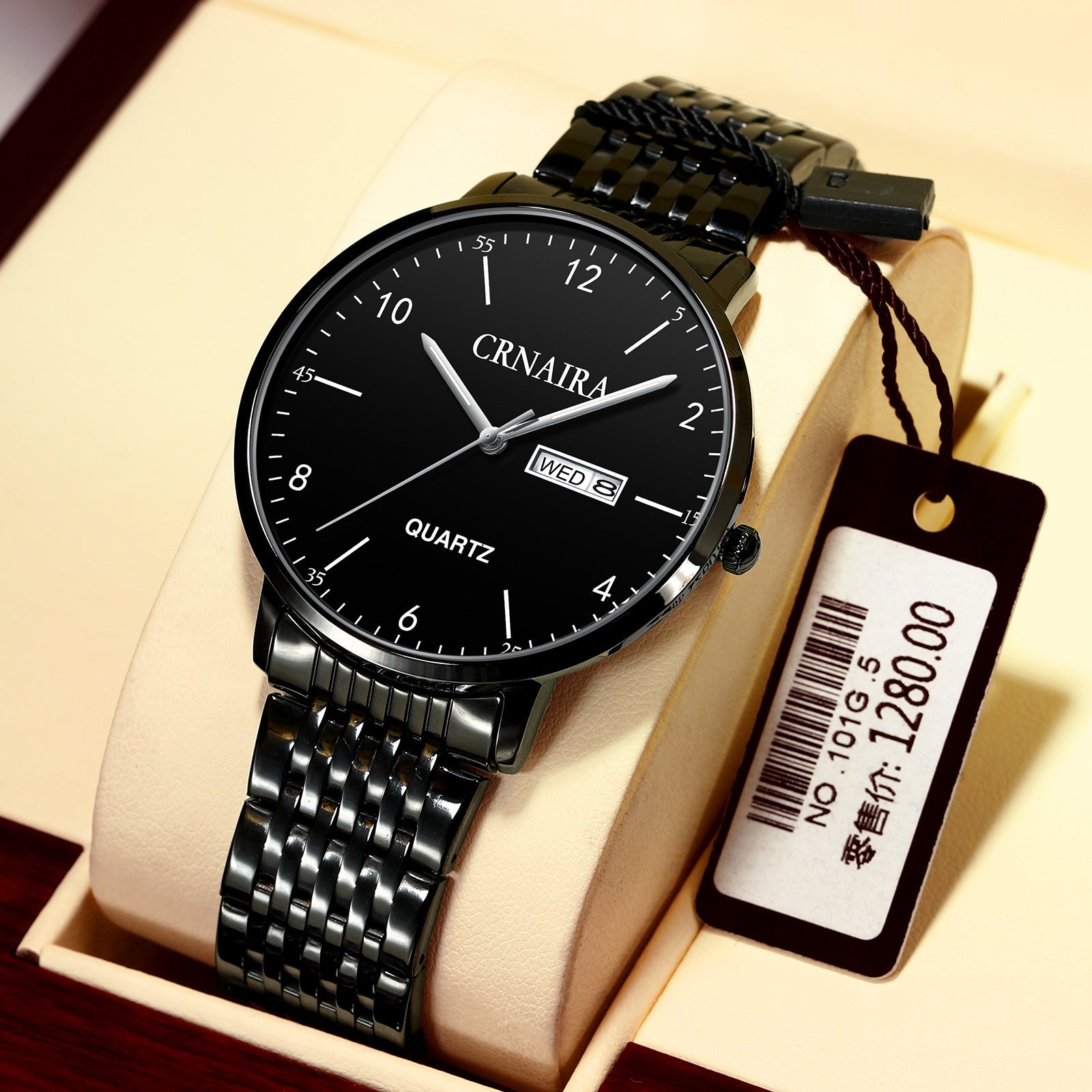 Quartz Men's Watch Mesh Black Steel Band