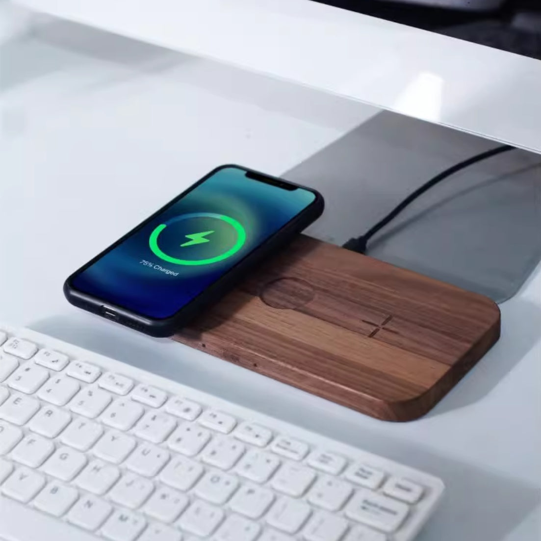 Black Walnut Genuine Goods Three-in-one Watch Headset Wireless Charger