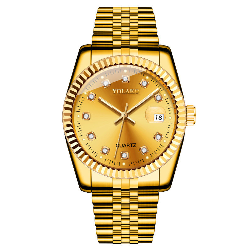 Fashion Diamond Men's Steel Strap Watch