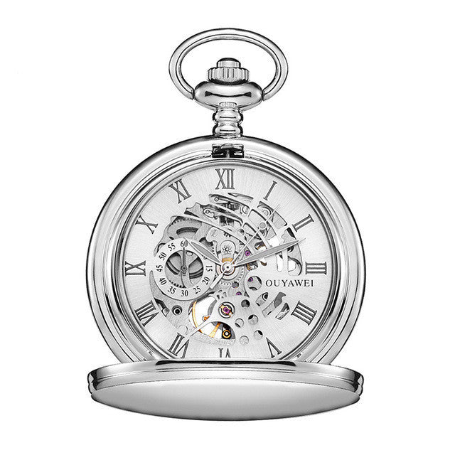 Manual Winding Pocket Watch With See Through Back