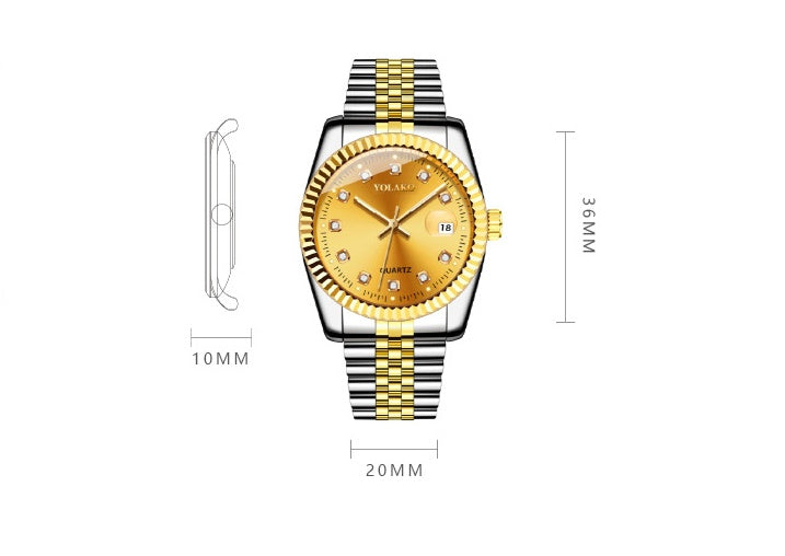 Fashion Diamond Men's Steel Strap Watch