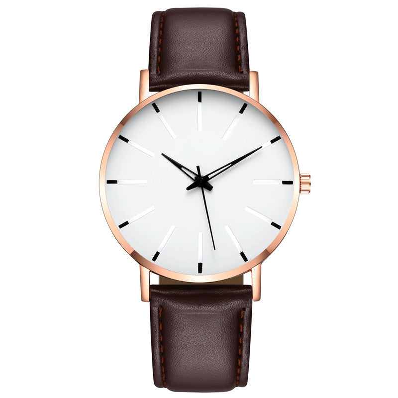 Men's Fashion Style Belt  Thin Watch Quartz Watch