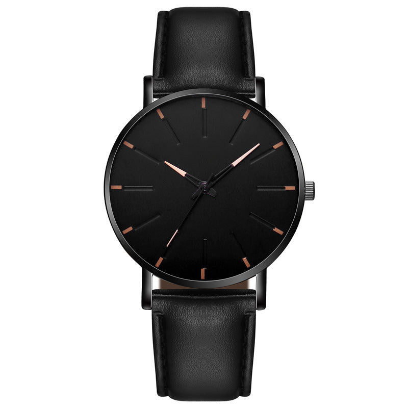 Men's Fashion Style Belt  Thin Watch Quartz Watch