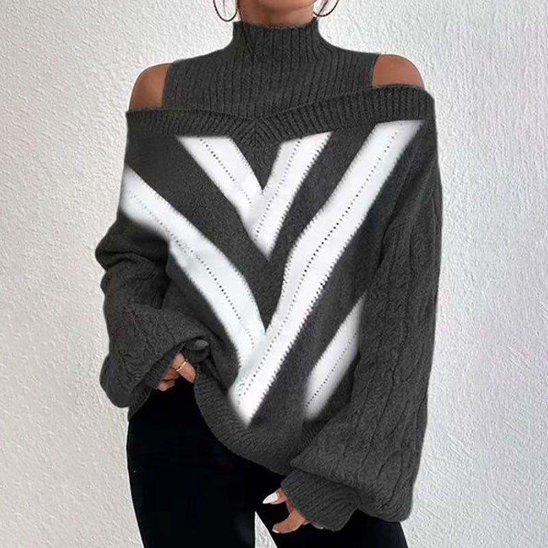 Sweater Shoulder Drop Design Women's Lantern Sleeves