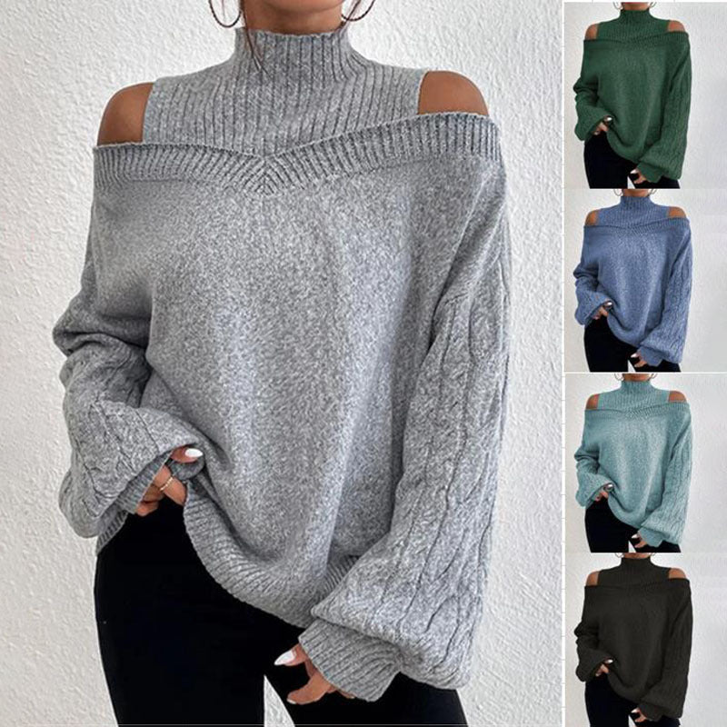 Sweater Shoulder Drop Design Women's Lantern Sleeves