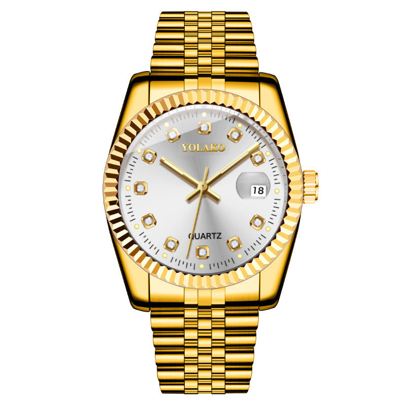Fashion Diamond Men's Steel Strap Watch